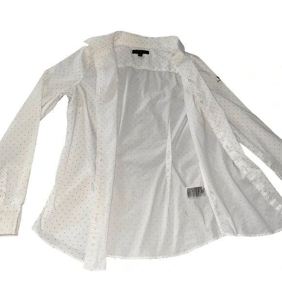 Banana Republic Summit Riley Tailored Fit White with Black Polka Dots NWOT - Picture 11 of 13